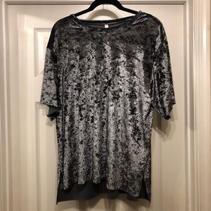 Velvet short sleeve top XL
